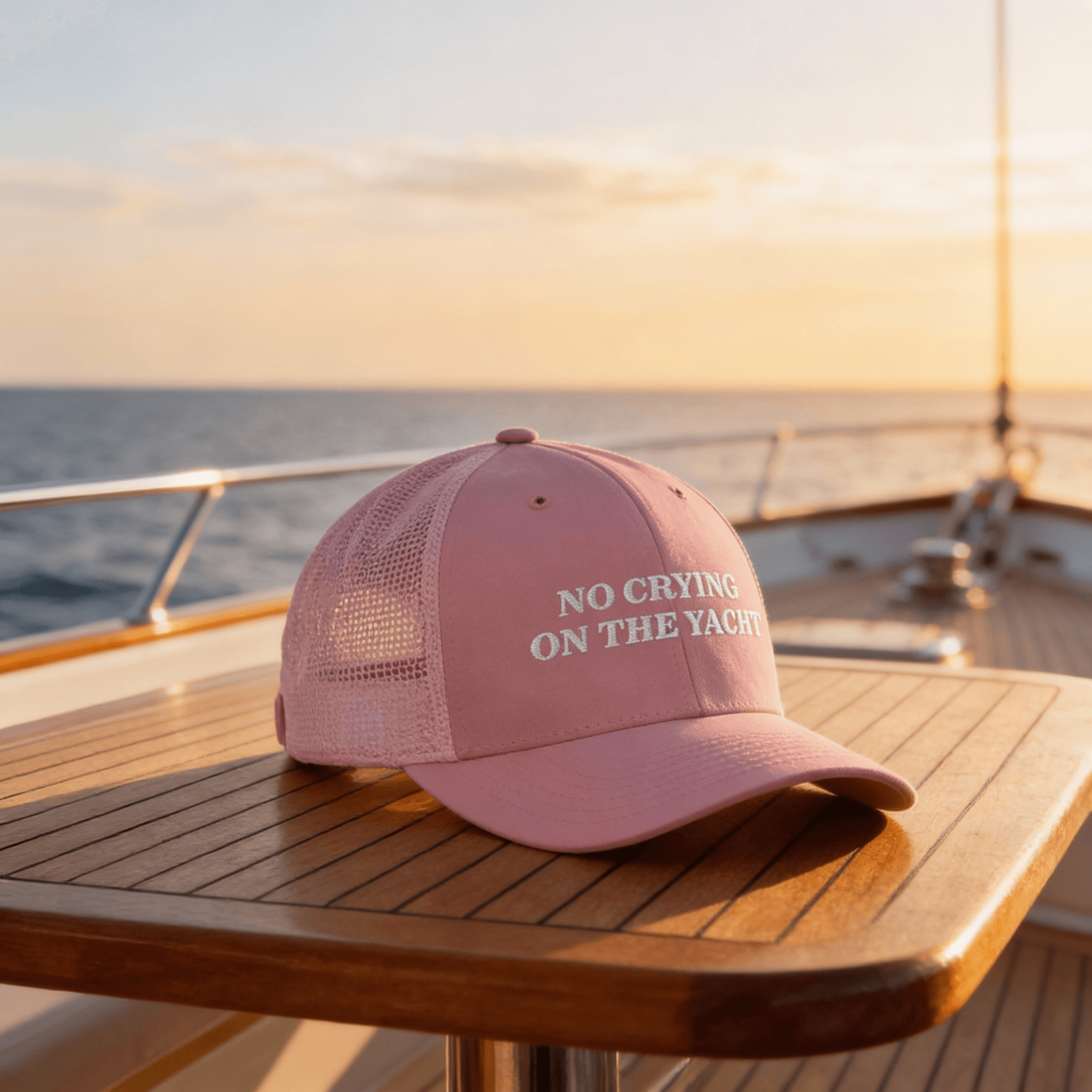 No Crying on the Yacht cap — product shot